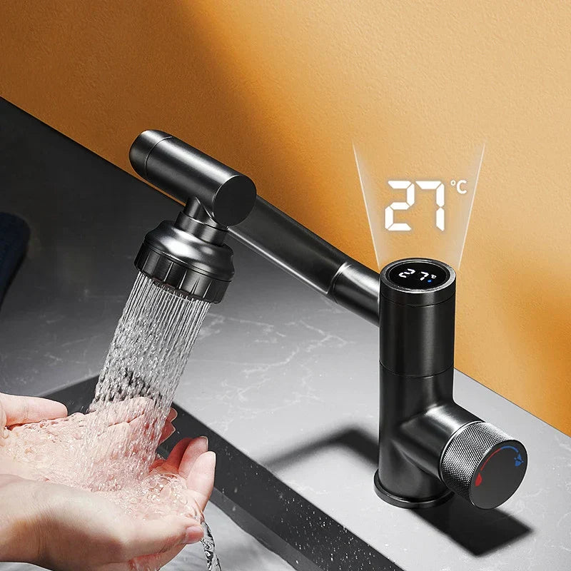 Contemporary 360 Degree Rotating LED Sink Faucet