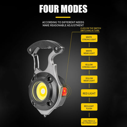 Compact Multi Tool LED Flashlight Keychain