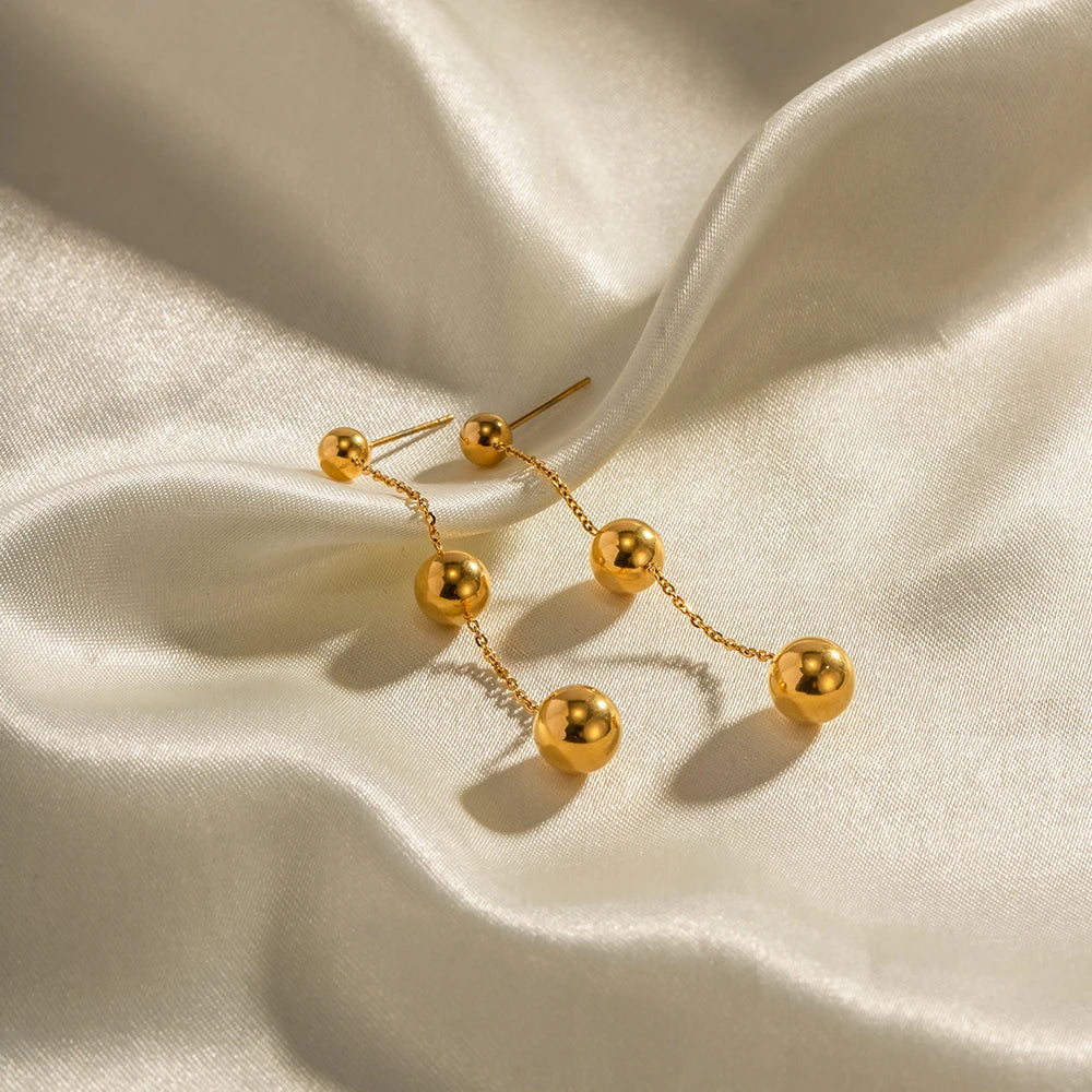 Sparkling Dangling Beaded Chandelier Earrings