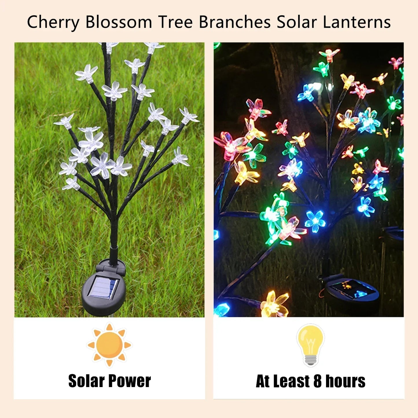 Colorful Solar Powered Garden Path Lights