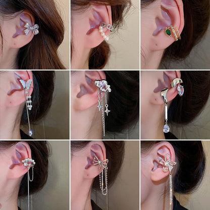 Delicate Wing Shaped Zircon Drop Earrings