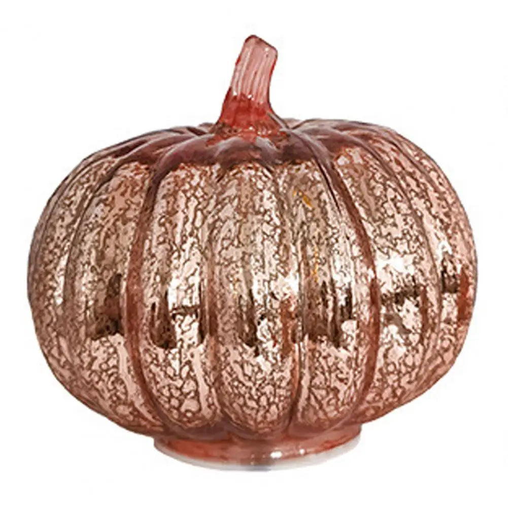 Bright Glass Pumpkin Decoration with Soft Lights - Luxicro