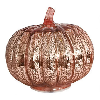 Bright Glass Pumpkin Decoration with Soft Lights - Luxicro