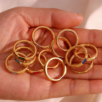 High End 18k Gold Gemstone Baguette Ring