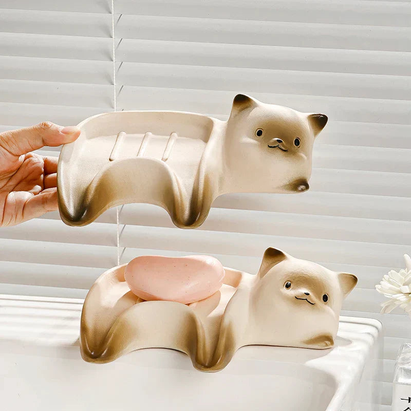 Cute Kitty Bathroom Soap Dish