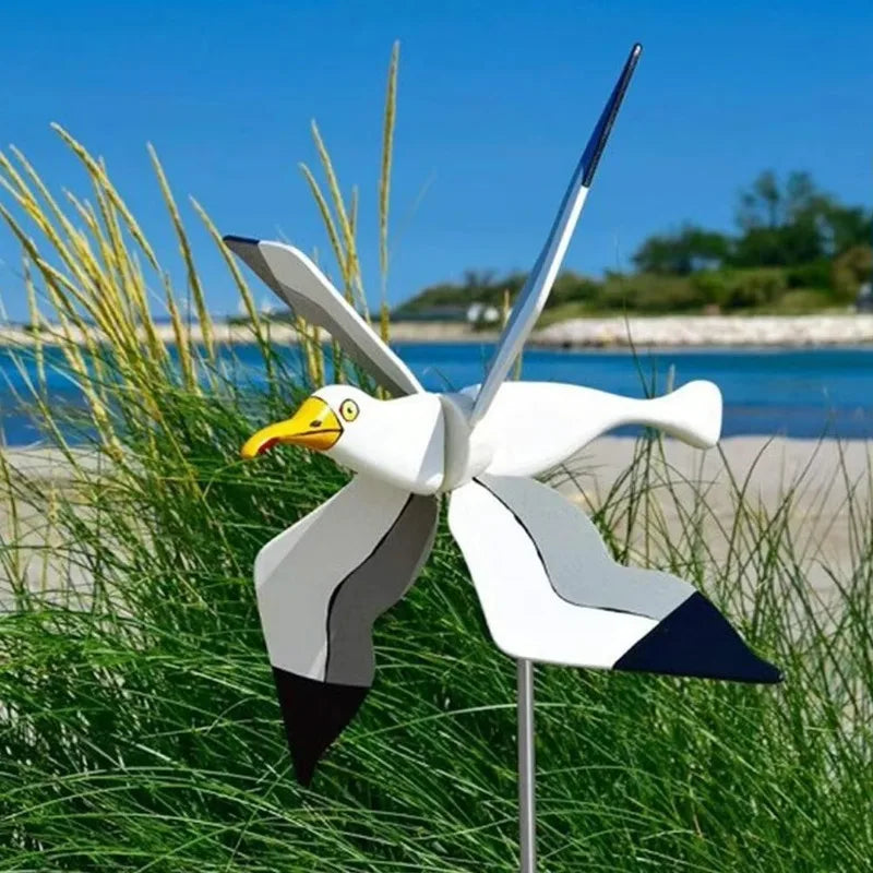 Vibrant Garden Spin Decor Seagull Ornament