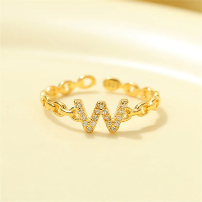 Dainty Diamond Monogram Letter Ring