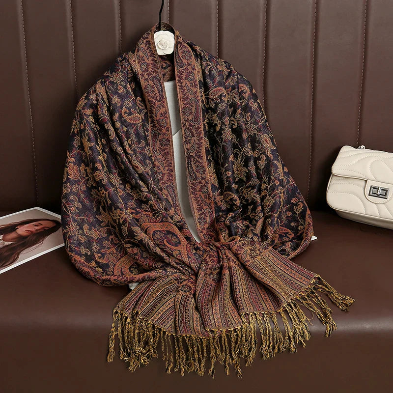 Soft Cashmere Women's Scarf with Warm Luxury Print