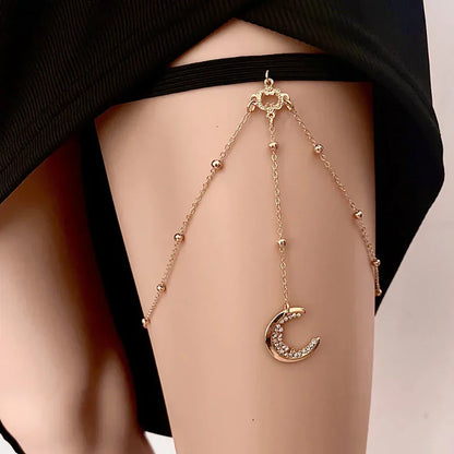 Sparkling Crystal Moon Shape Adjustable Necklace