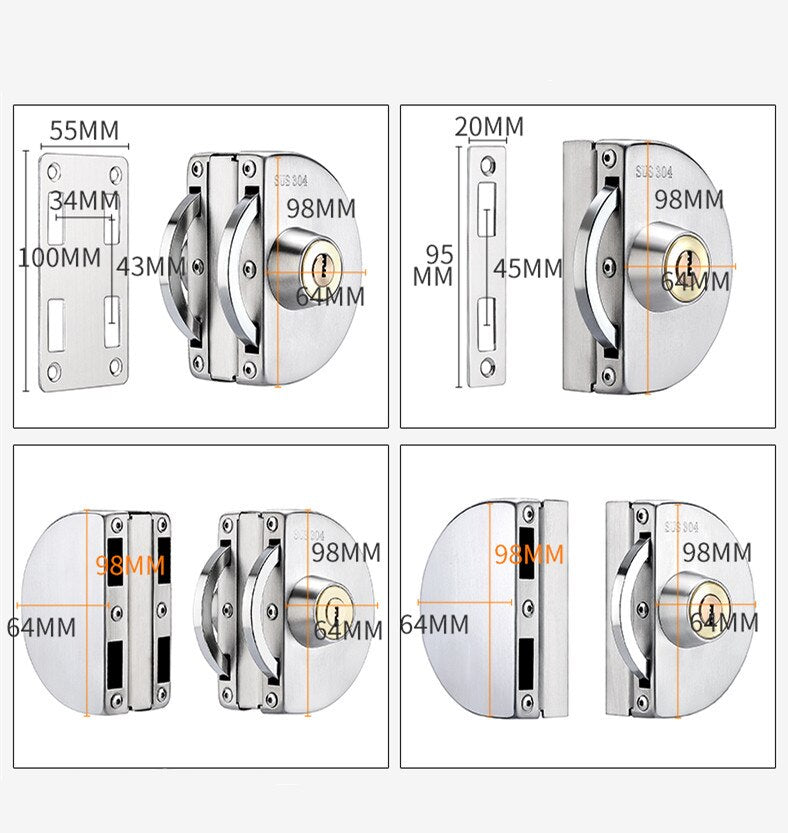 Secure Stainless Steel Sliding Glass Door Lock