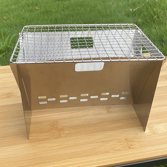 Compact Stainless Steel Collapsible Outdoor BBQ Grill - Luxicro