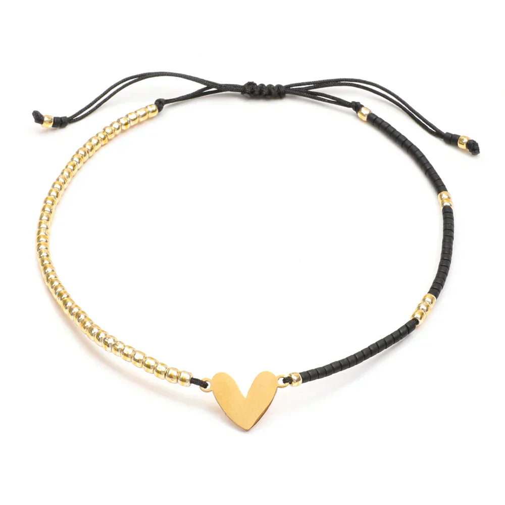 Dainty Crystal Love Charm Bracelet - Luxicro