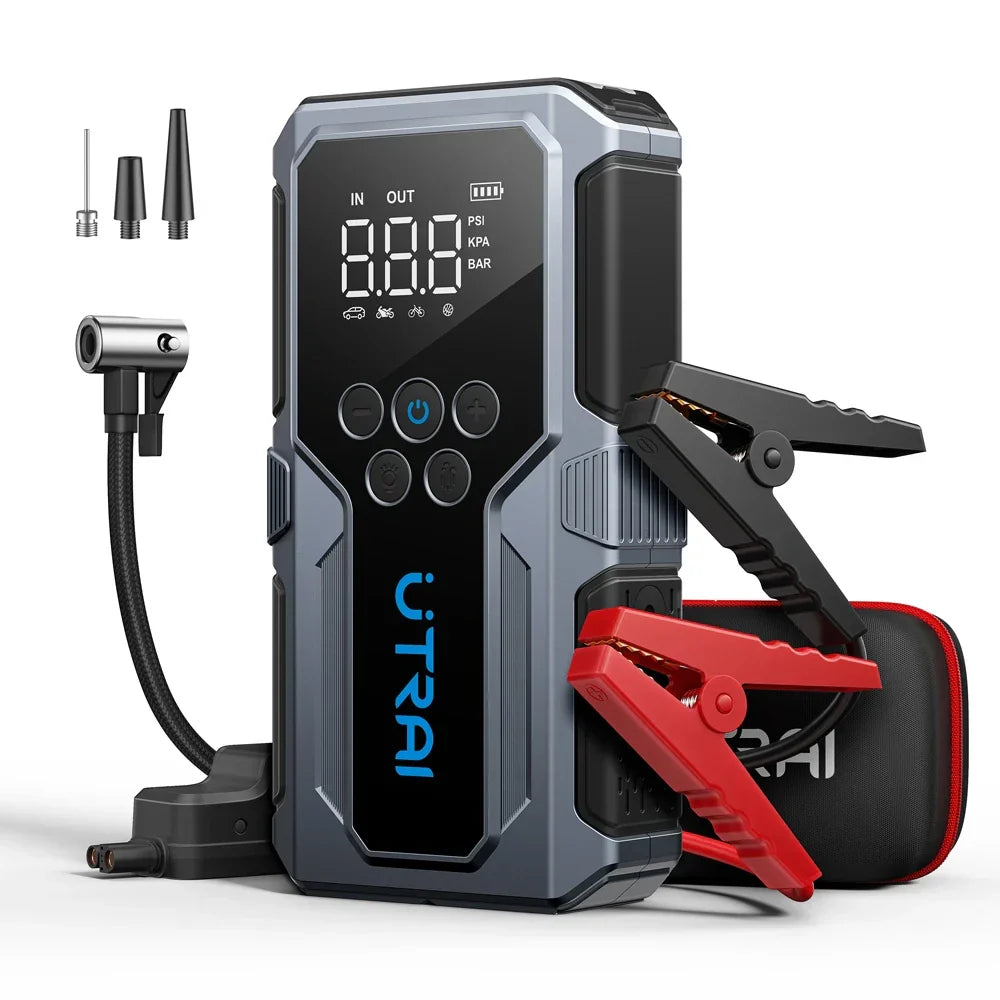 Portable 12V Car Battery Booster With Air Pump