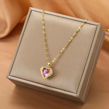 Fashionable Ocean Blue Stainless Steel Pendant Necklace