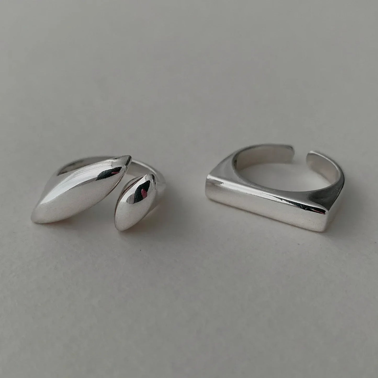 Modern Geometric Silver Fashion Rings