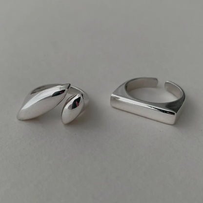Modern Geometric Silver Fashion Rings