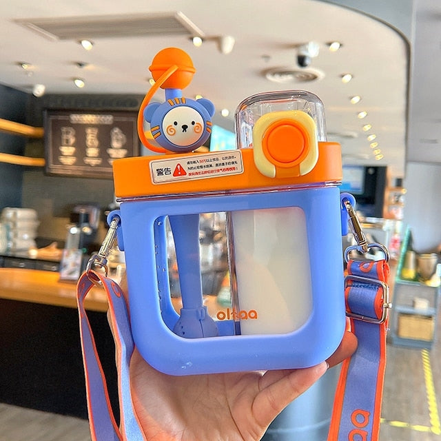 Leak-Proof Double Straw Children's Water Bottle