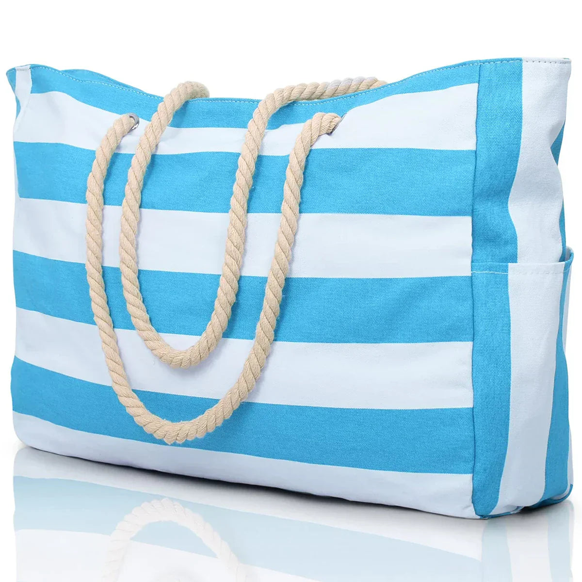 Vibrant Patterned Zip Beach Tote Bag - Luxicro