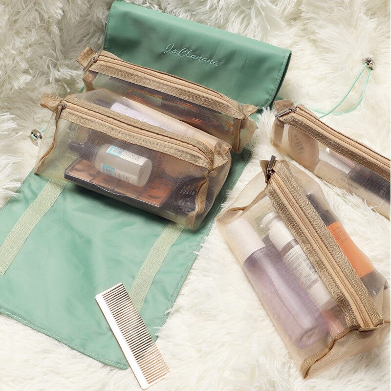 Compact Folding Cosmetic Travel Case Bag