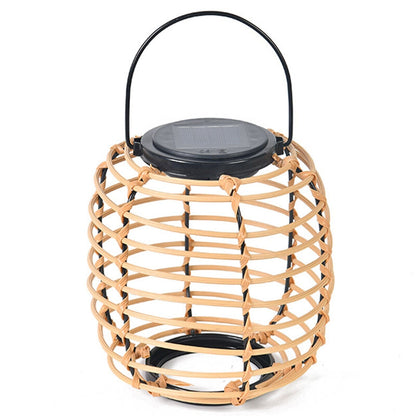 Outdoor Solar Powered Rattan Garden Lantern Light