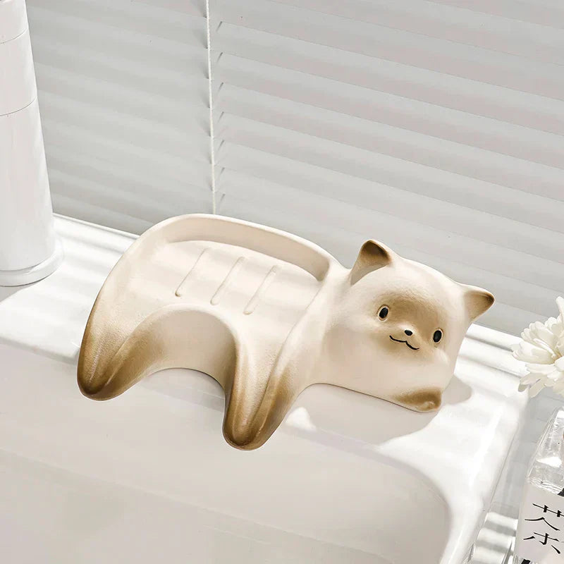 Cute Kitty Bathroom Soap Dish - Luxicro