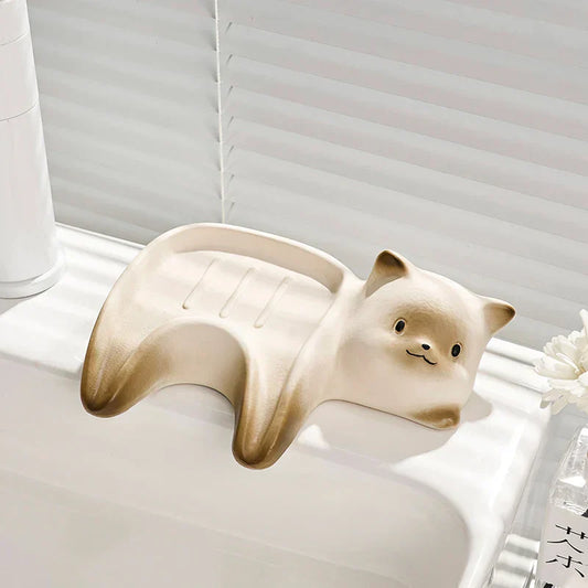 Cute Kitty Bathroom Soap Dish - Luxicro