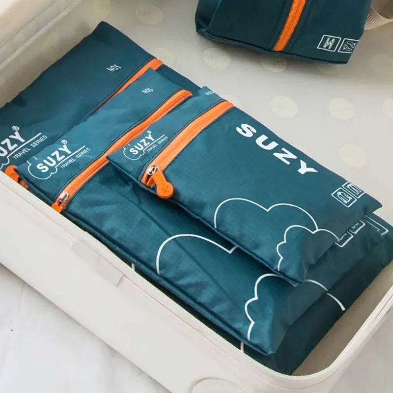 Compact Travel Bag Set 7-Piece Luggage Organizer