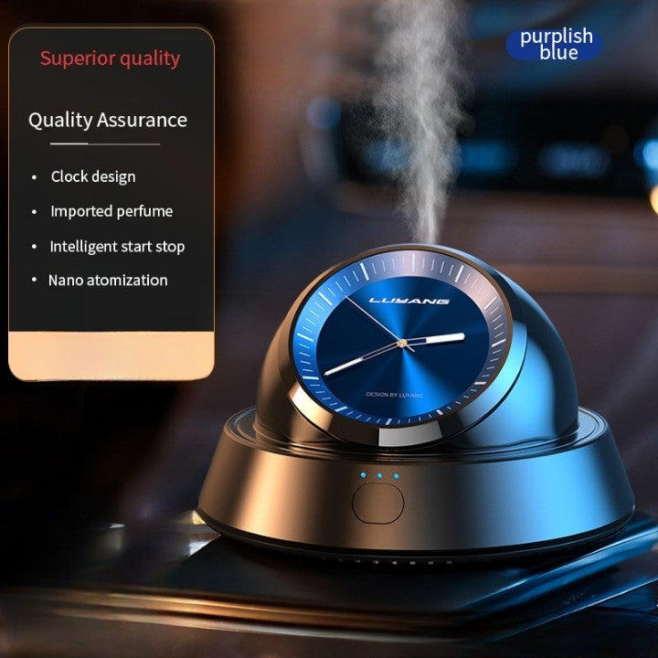 Compact Car Air Freshener LED Clock Diffuser - Luxicro