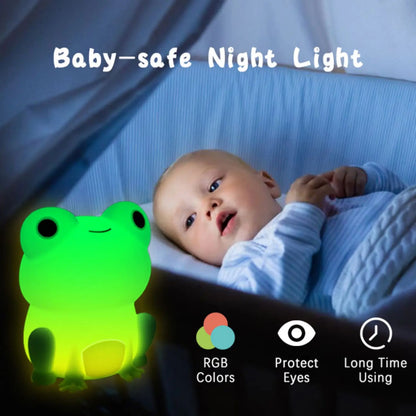 Fun Children's Frog Night Light with Timer and USB