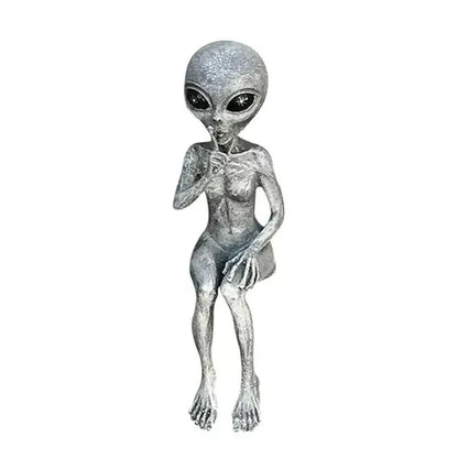 Fun Alien Yard Statue UFO Decoration