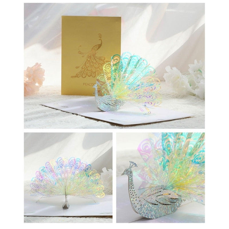 Vibrant Peacock Design Greeting Card