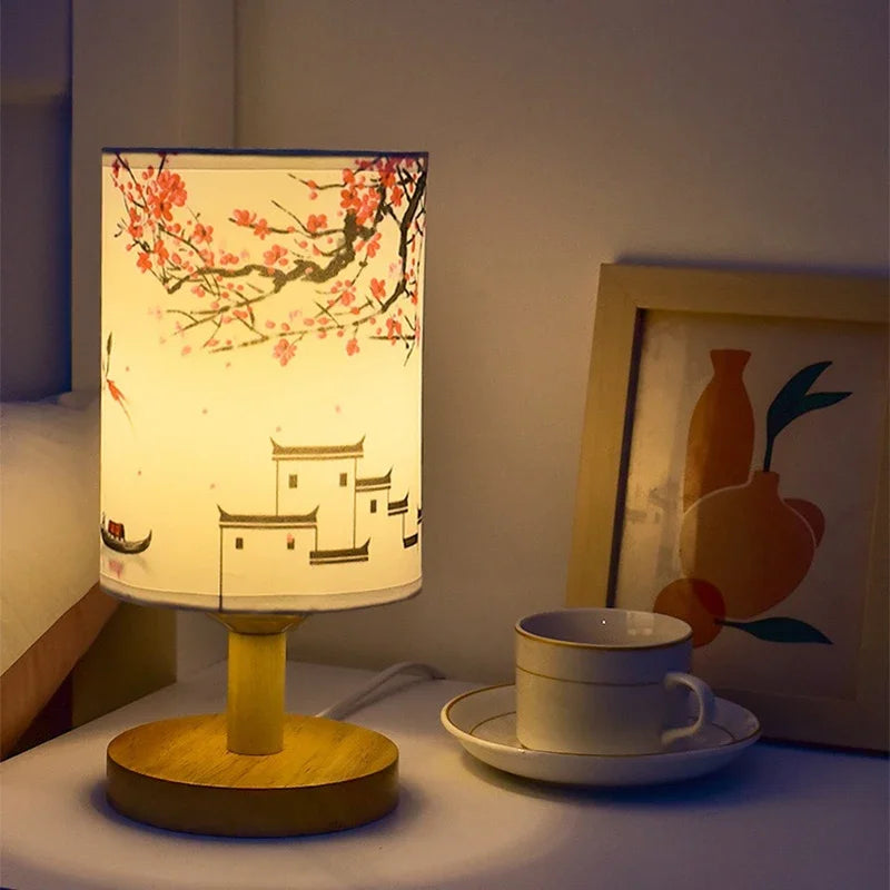 Classic Asian Style Table Light with Dimmer - Luxicro