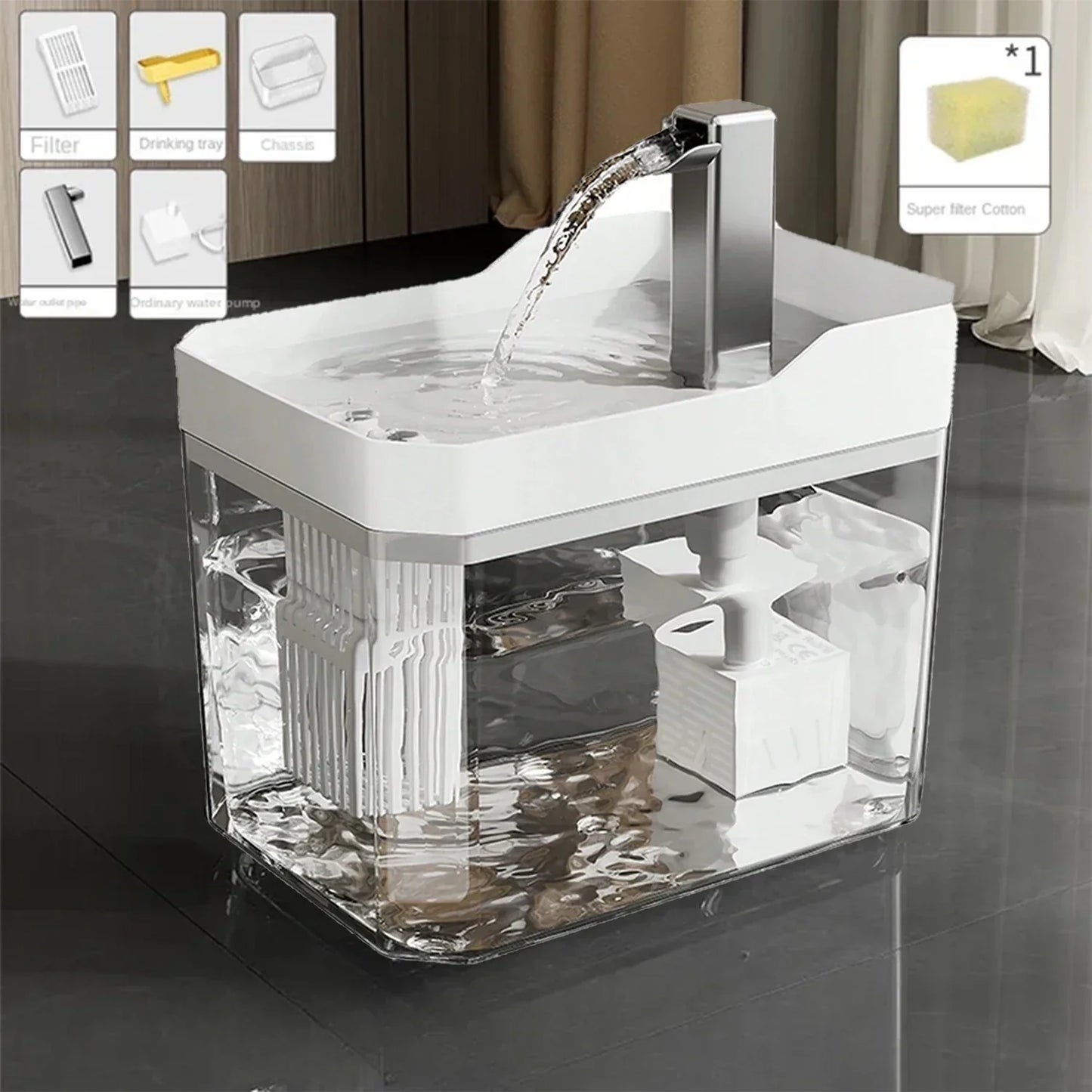 Quiet Automatic Pet Water Fountain with Filter