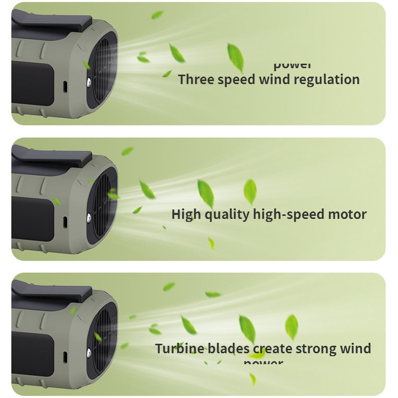 Compact USB Travel Neck Fan Charger