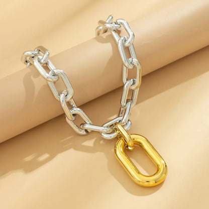 Edgy Two Tone Paperclip Link Necklace