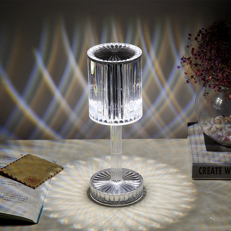 Sparkling Crystal Glass Bedside Table Lamp