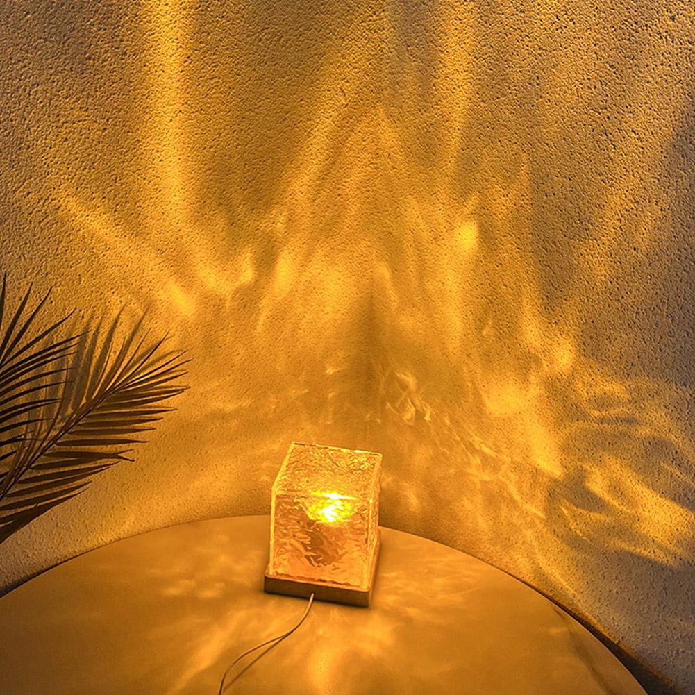 Glamorous Glass Nightstand Table Lamp