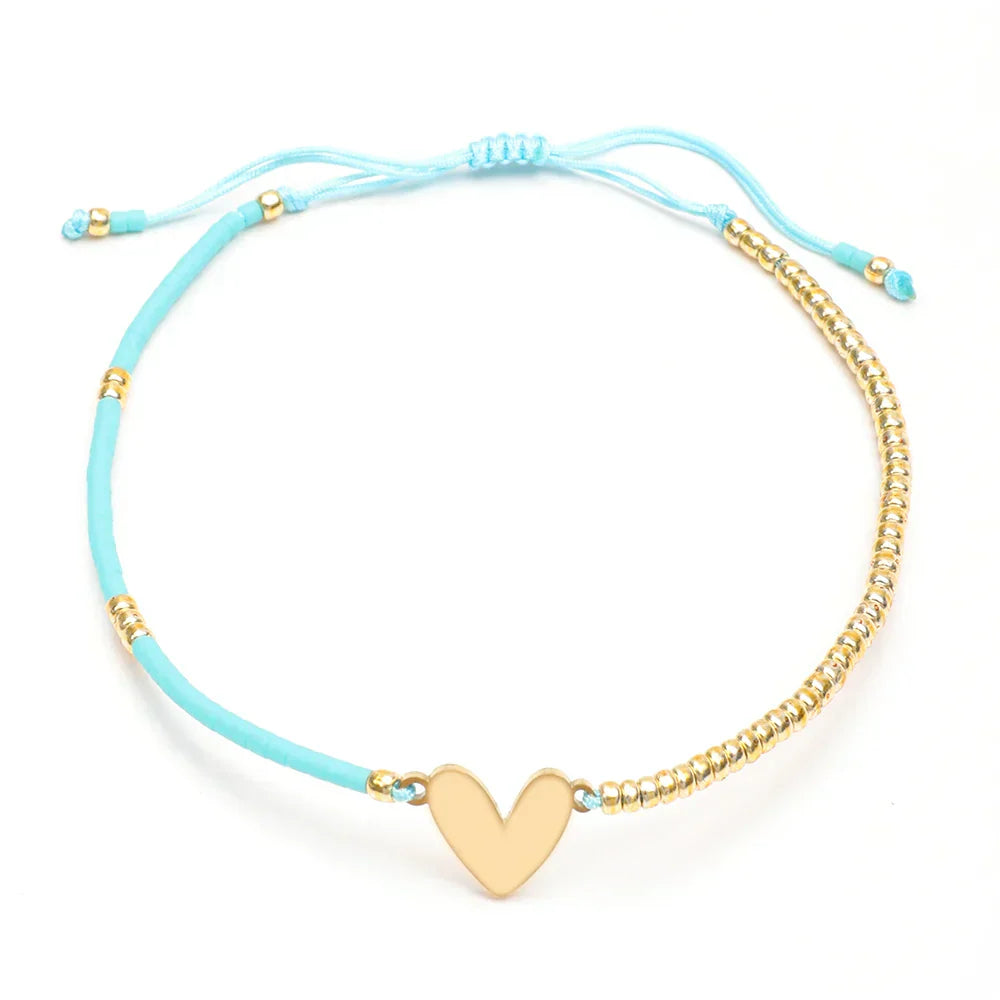 Dainty Crystal Love Charm Bracelet