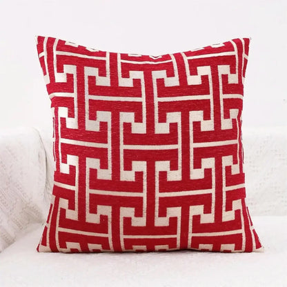 Colorful Stitched Throw Pillow Cover for Living Room