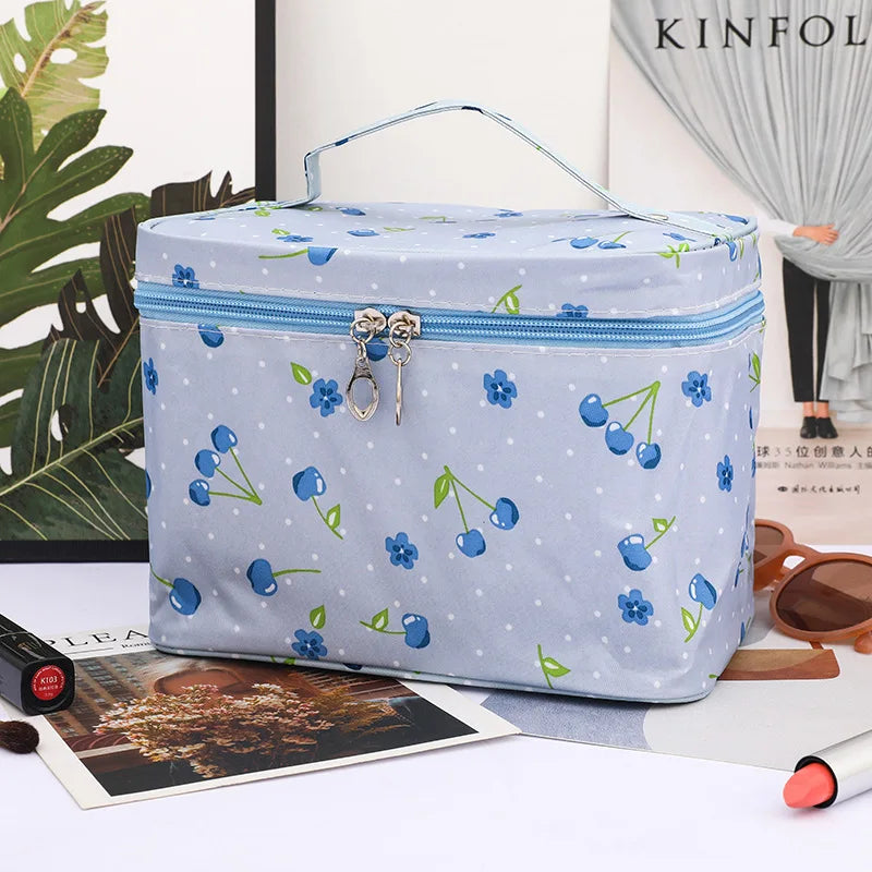 Large Floral Cosmetic Travel Case