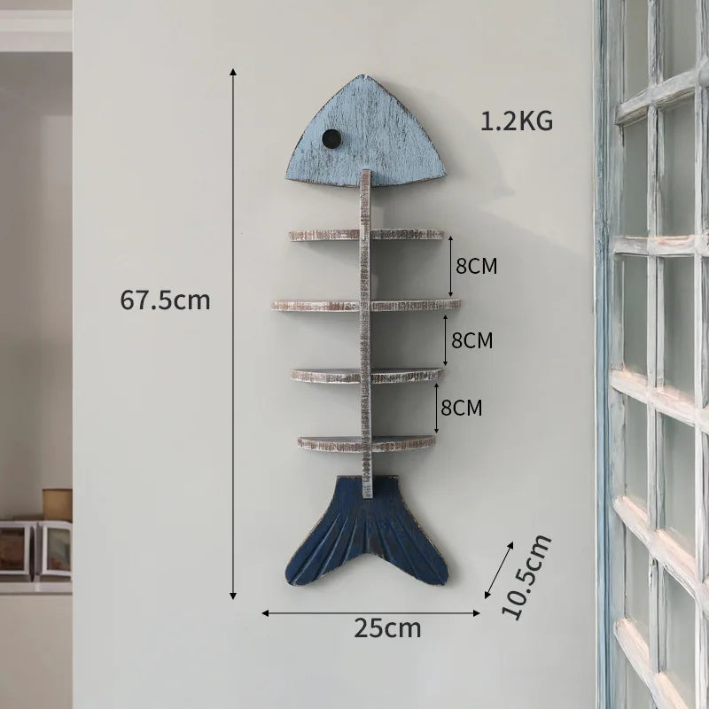 Rustic Wood Coastal Wall Shelf - Luxicro