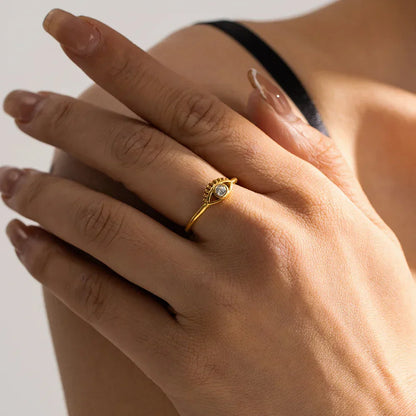 Premium 18k Gold Diamond Protection Ring