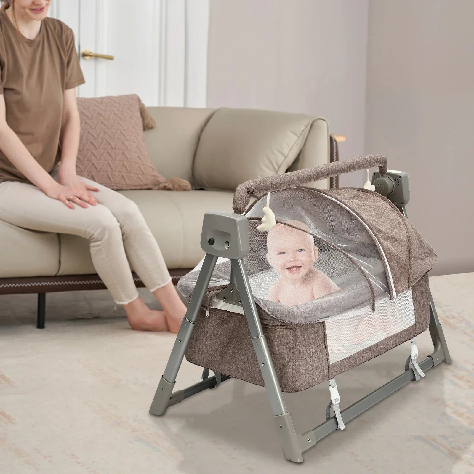 Interactive Baby Crib with Music and Remote - Luxicro