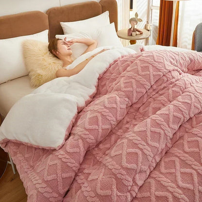 Cozy Thermal Blanket - Plush Reversible Diamond Weave