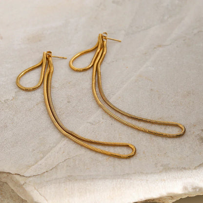 Trendy Snake Pendant Dangle Earrings