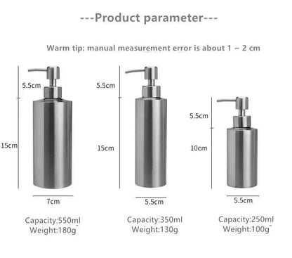 Premium Stainless Steel Soap Dispenser 250/350/550ml