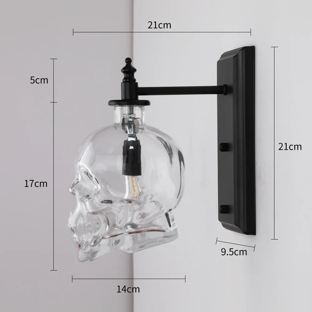Dark Skull Vintage Glass Table Lamp - Luxicro