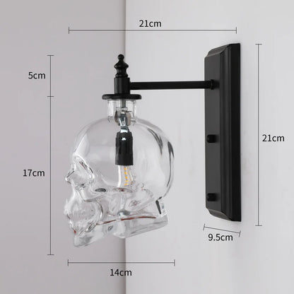 Dark Skull Vintage Glass Table Lamp - Luxicro
