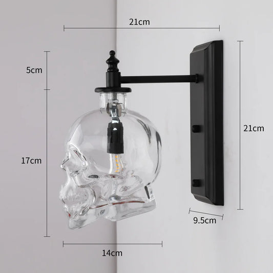 Dark Skull Vintage Glass Table Lamp - Luxicro