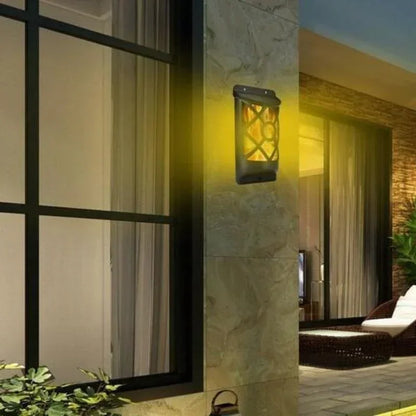 Outdoor Solar Powered Flame Lamp with LED Light